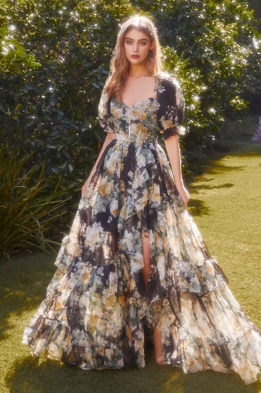 Maternity dress for a brunch with friends Andrea & Leo A1336 Long Floral Formal Prom Dress Maternity dress for a brunch with friends Andrea & Leo A1336 Long Floral Formal Prom Dress