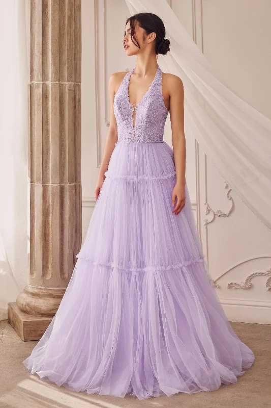 Modern minimalist wedding dresses with clean lines Andrea & Leo A1206 Long Halter A-Line Prom Dress Modern minimalist wedding dresses with clean lines Andrea & Leo A1206 Long Halter A-Line Prom Dress