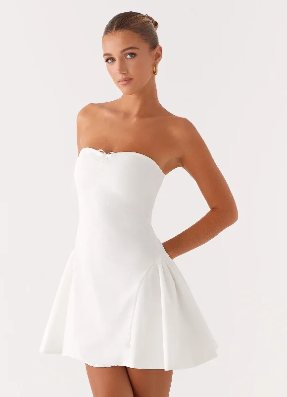 Satin mini dresses for a luxurious feel Lucille Mini Dress - White
