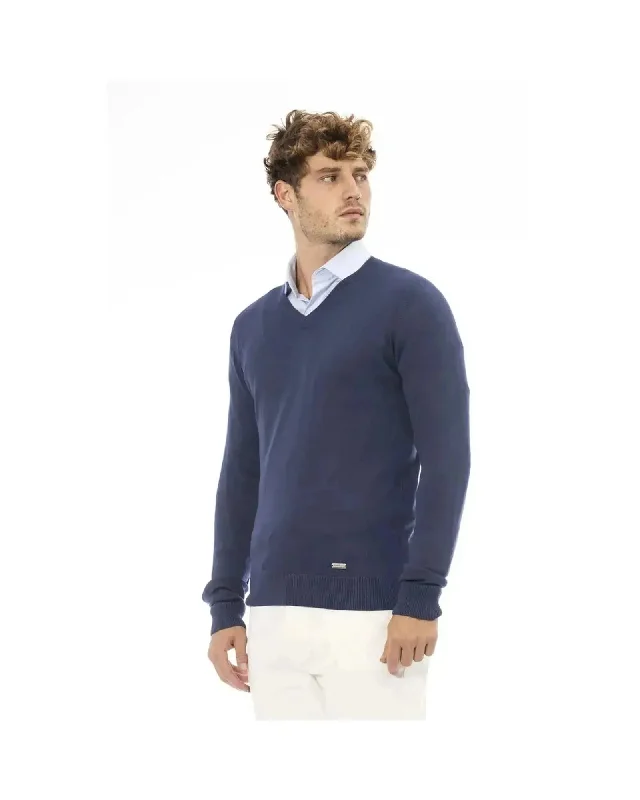 Baldinini Trend Men's Blue Modal Sweater - 52 IT