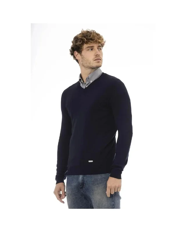 Baldinini Trend Men's Blue Wool Sweater - 48 IT