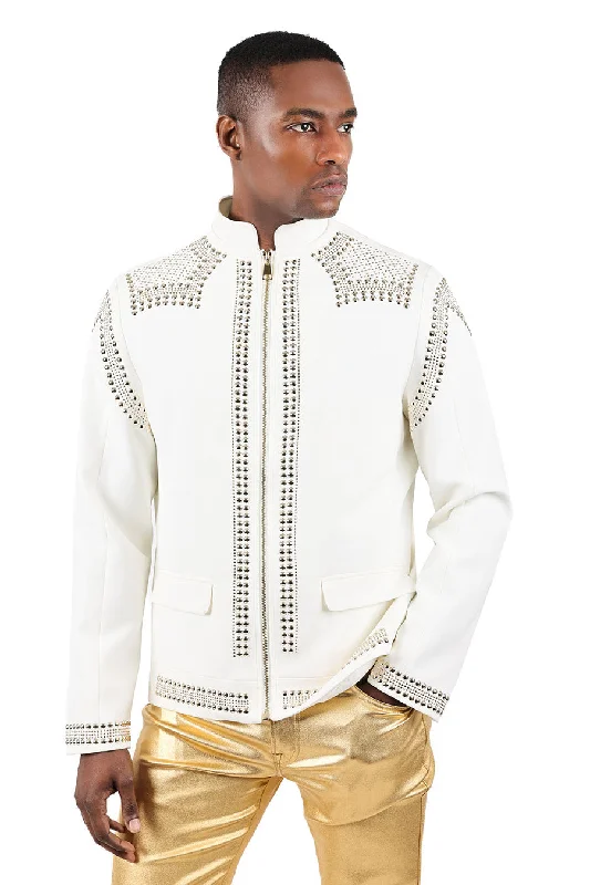 Barabas 'BAD BOY' Lightweight Motorcycle Jacket / WHT GLD