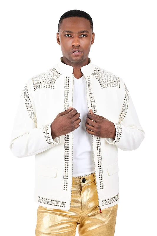 Barabas 'BAD BOY' Lightweight Motorcycle Jacket / WHT GLD