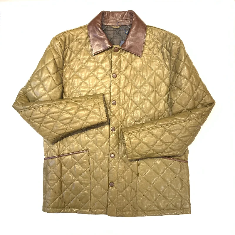 Barya NewYork British Quilted Olive Brown Lambskin Jacket