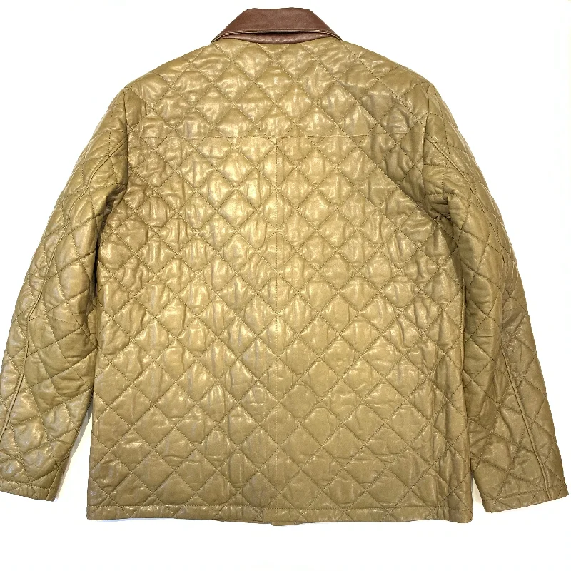 Barya NewYork British Quilted Olive Brown Lambskin Jacket