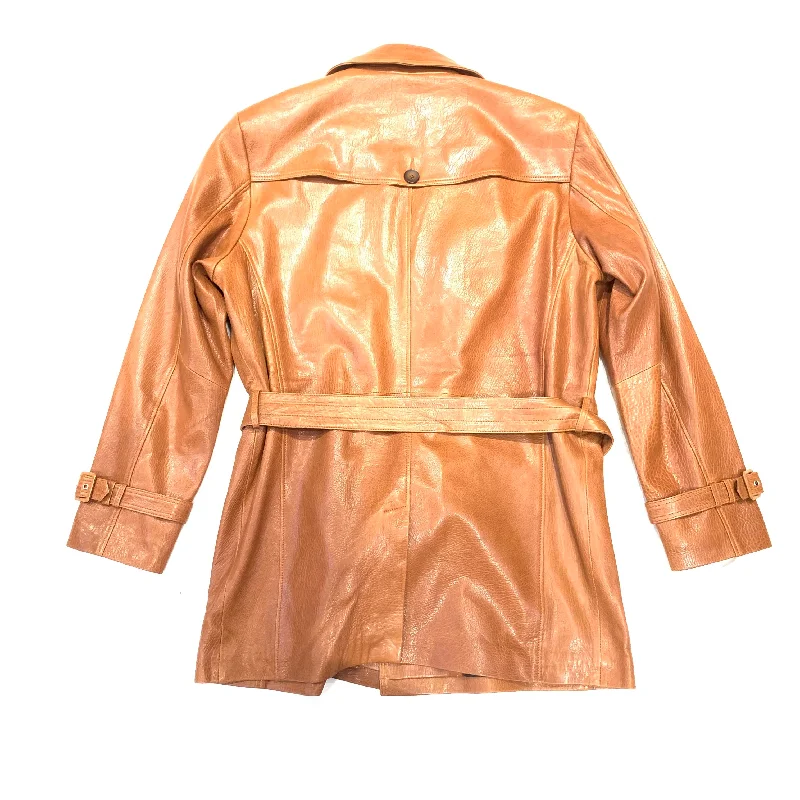 Barya NewYork Cognac Lambskin Trench Jacket