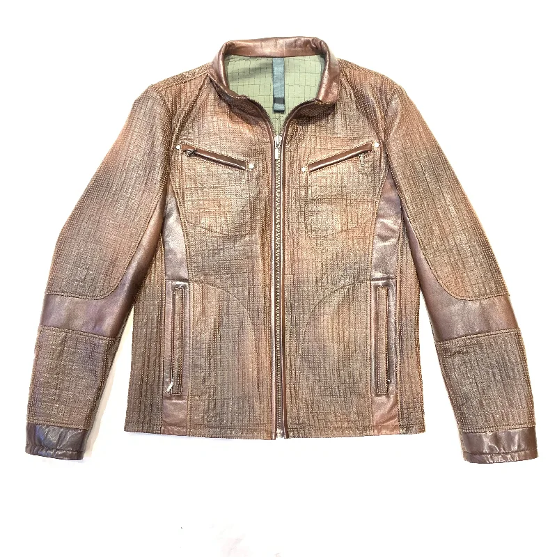 Barya NewYork Men's Perforated Lambskin Leather Jacket