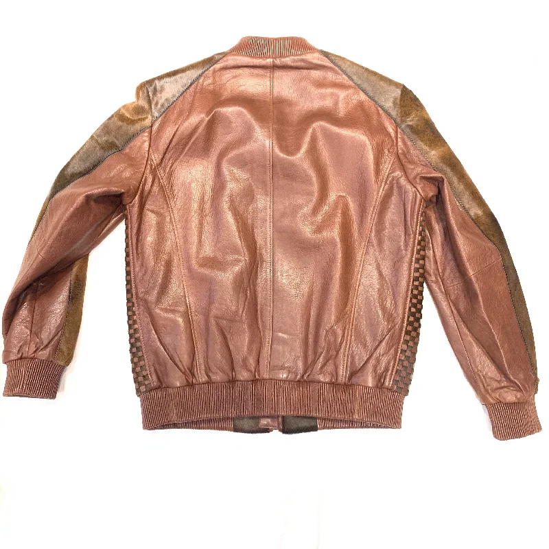 Barya NewYork Men's Weaved Pony Hair Bomber Jacket