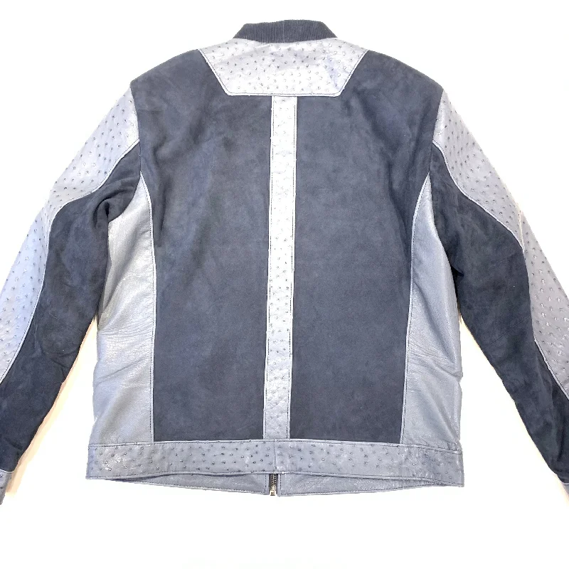 Barya NewYork Ostrich Quill Suede Bomber Jacket