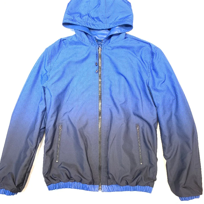 Barya NewYork Royal Blue Reversible Lambskin Hoodie Jacket