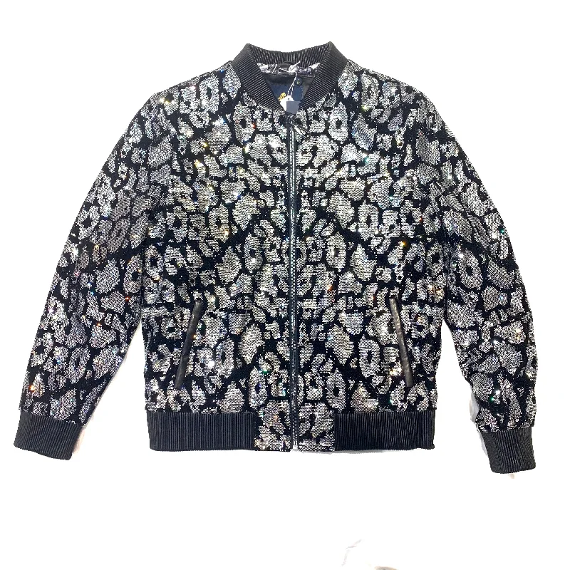 Barya NewYork Silver Black Crystal Bomber Jacket