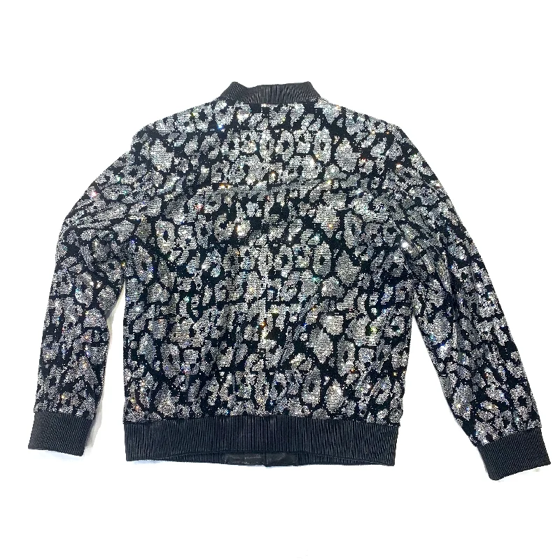 Barya NewYork Silver Black Crystal Bomber Jacket