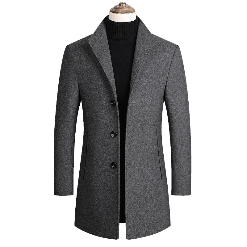 British Gentleman Thick Wool Pea Coat