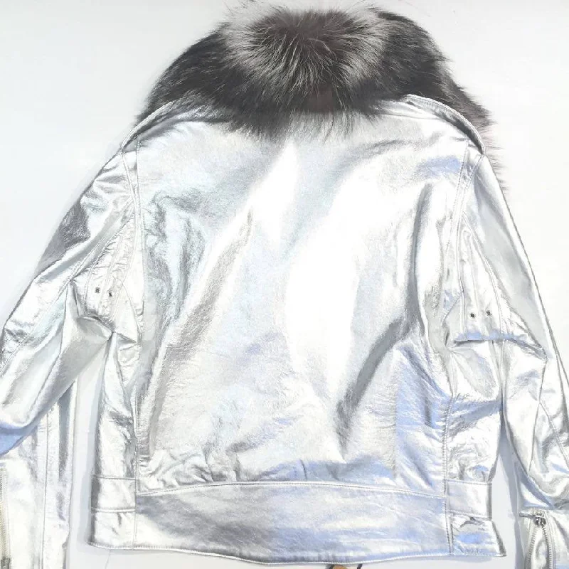 G-Gator Silver Coyote/Lambskin Biker Jacket