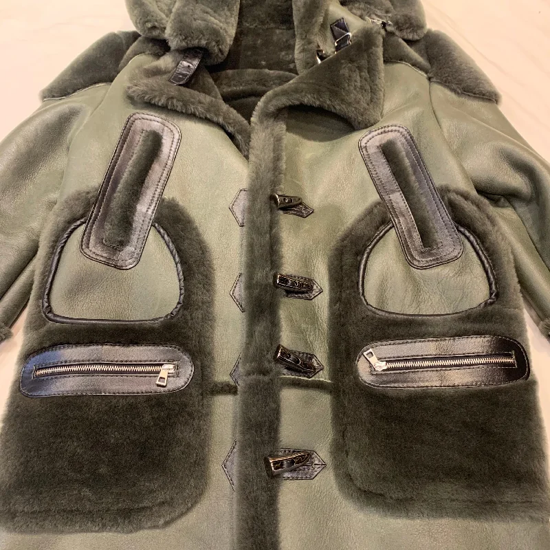 Daniels Leather Olive Green 3/4 Shearling Jacket