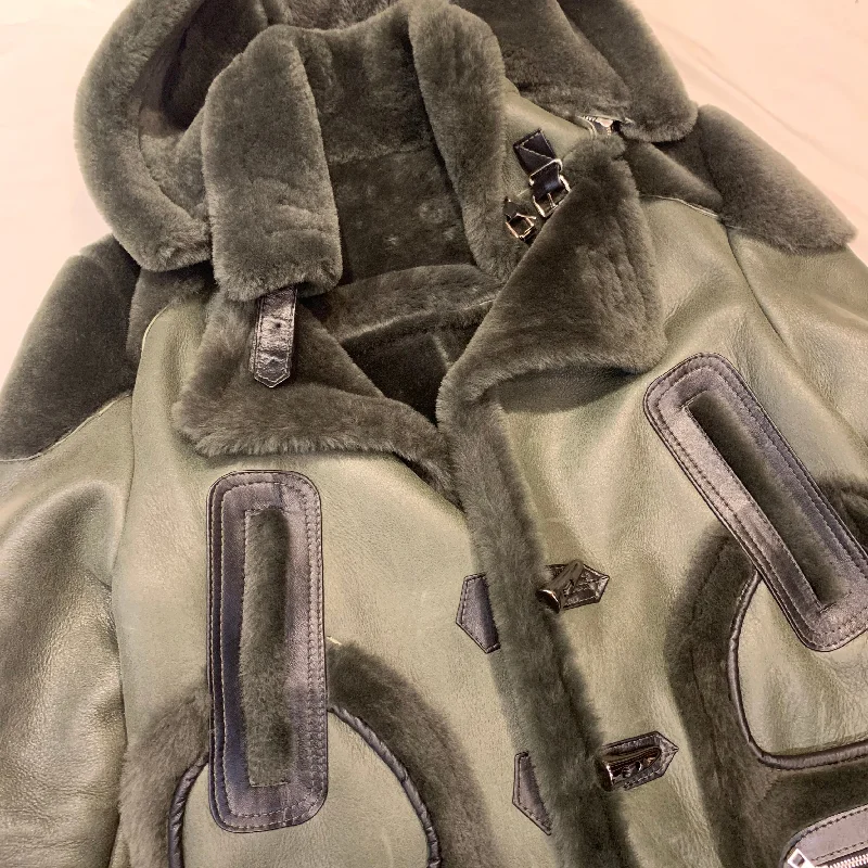 Daniels Leather Olive Green 3/4 Shearling Jacket