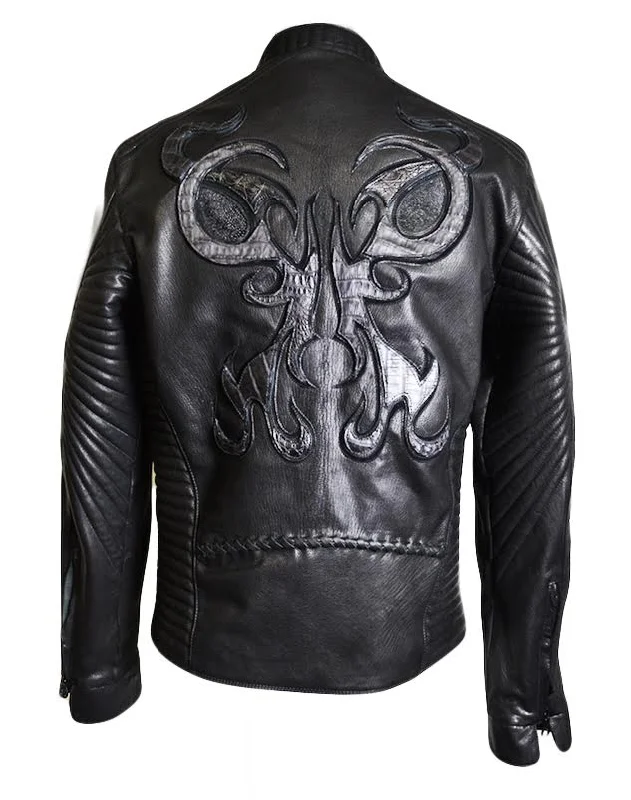 Kashani Orion Stingray/Calf/Gator Leather Biker Jacket