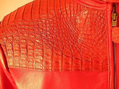 G-Gator Candy Red Crocodile Biker Jacket