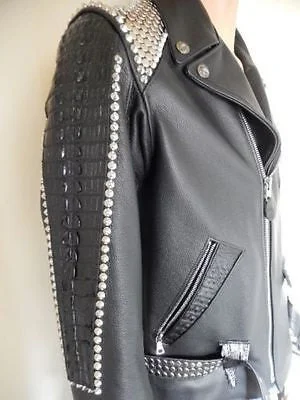 G-Gator Original Studded Crocodile Biker Jacket