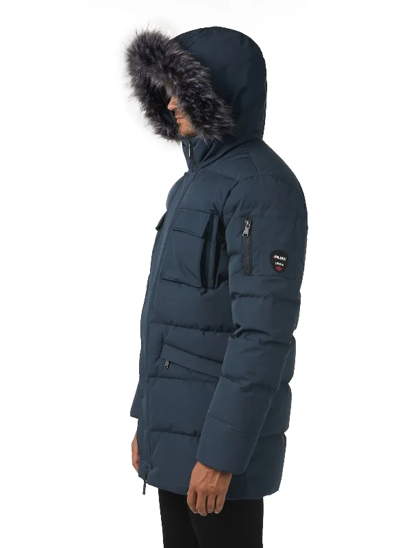 Hamilton Men's Quilted Parka w/Faux Fur Trim