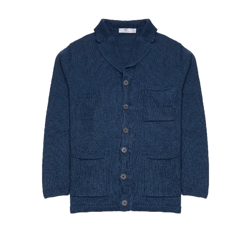 Inis Meáin Washed Linen Pub Jacket in Navy