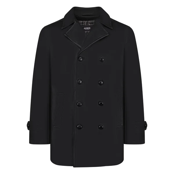 Kashani Black Double Breasted Lambskin 3/4 Trench Coat