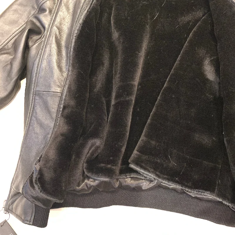 Kashani Black Lambskin Hooded Bomber Jacket