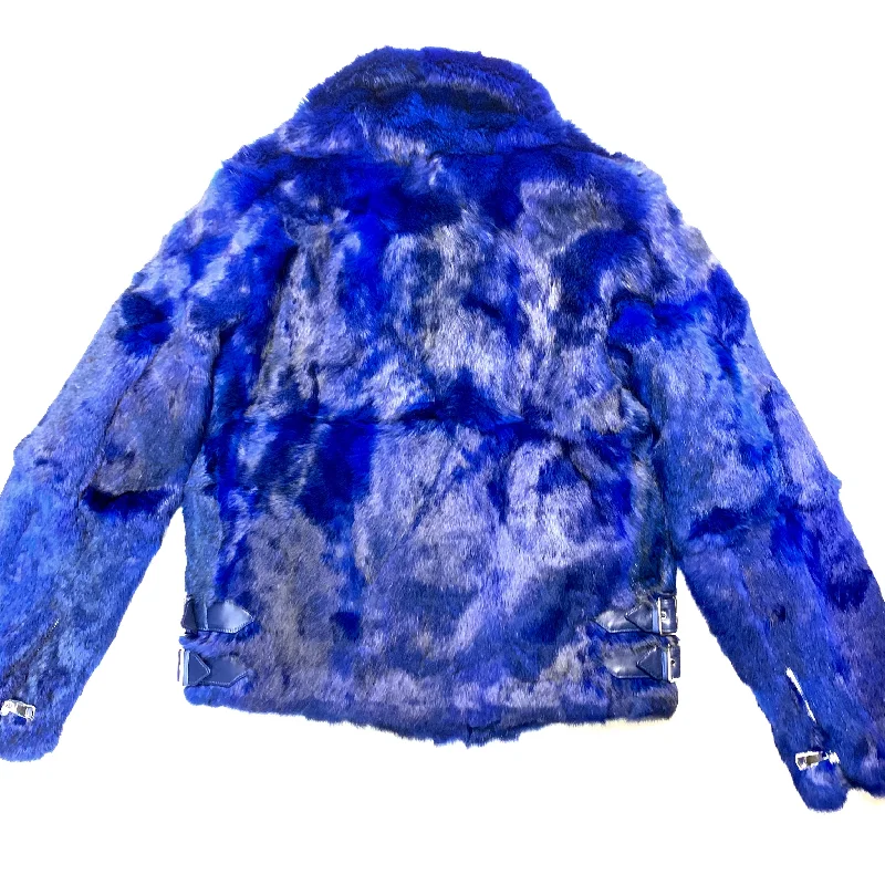 Kashani Blue Rabbit Biker Jacket