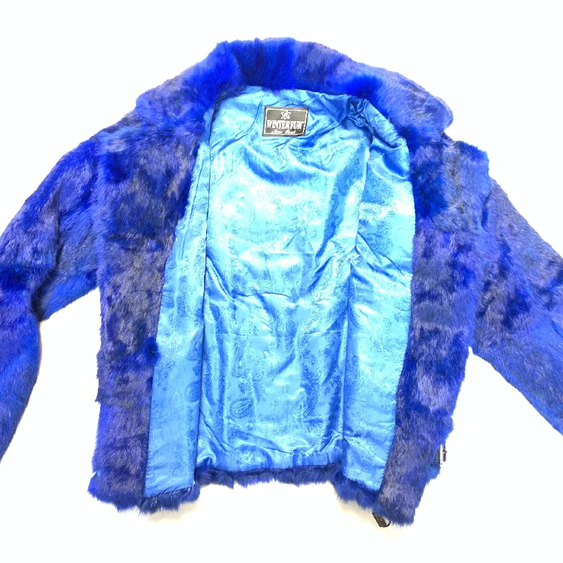 Kashani Blue Rabbit Biker Jacket