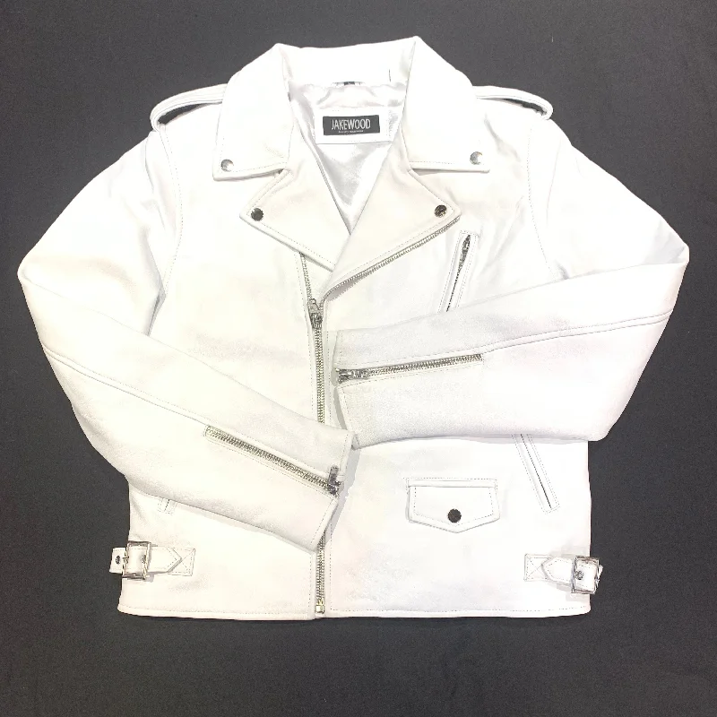 Kashani Classic White Biker Jacket