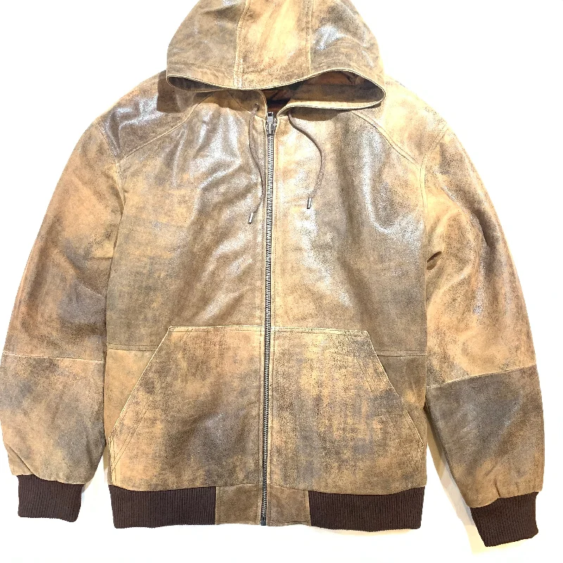 Kashani Jungle Lambskin Hooded Bomber Jacket