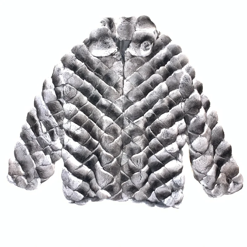 Kashani Men's Diamond Cut Full Chinchilla Coat