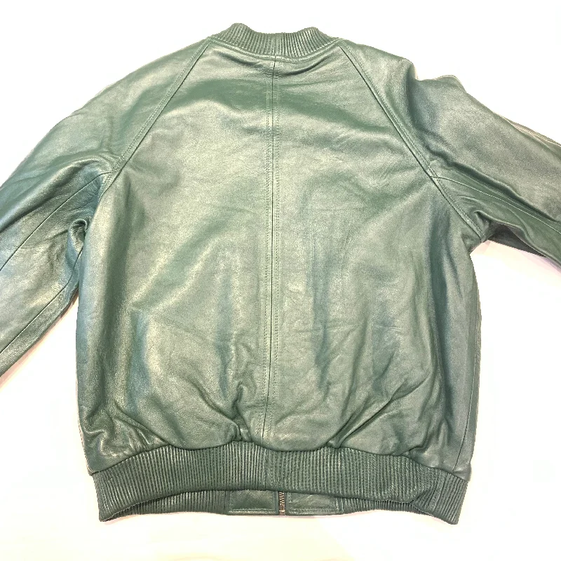 Kashani Men's Forest Green Lambskin Varsity Jacket