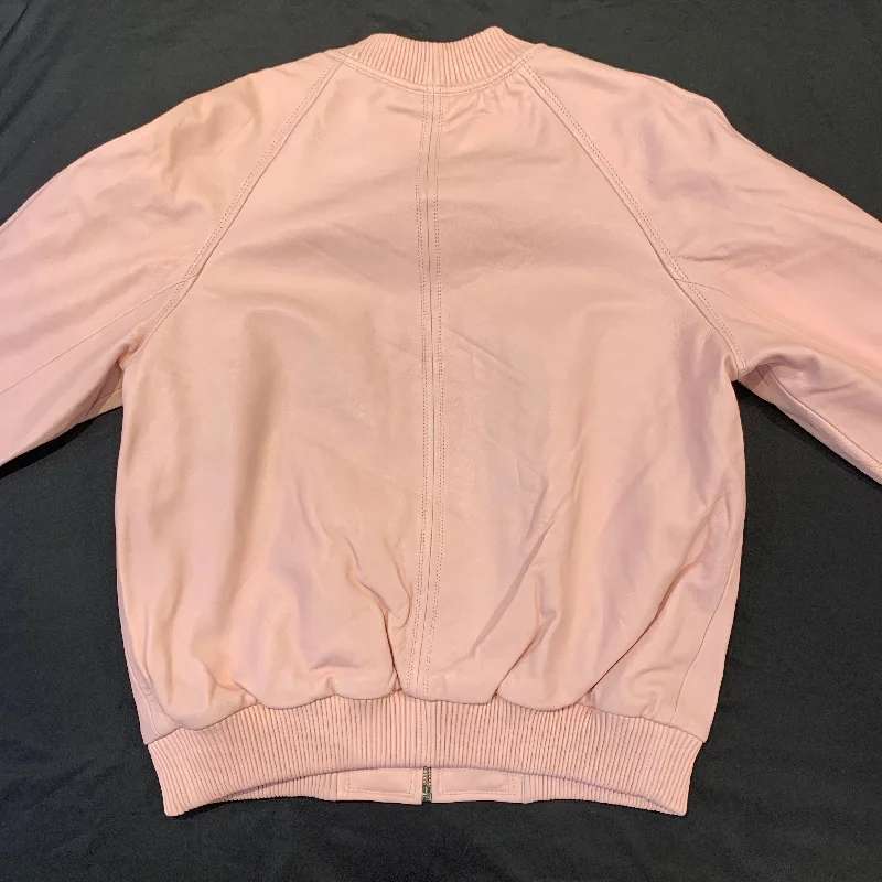 Kashani Men's Pink Salmon Lambskin Varsity Jacket