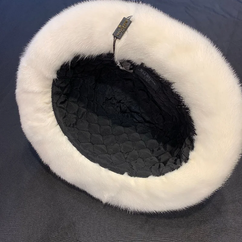 Kashani Men's White  Full Mink Fur Top Hat