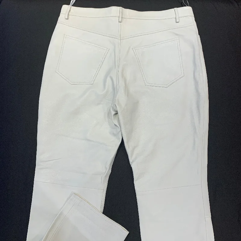 Kashani Men's White Lambskin Straight Cut Leather Pants