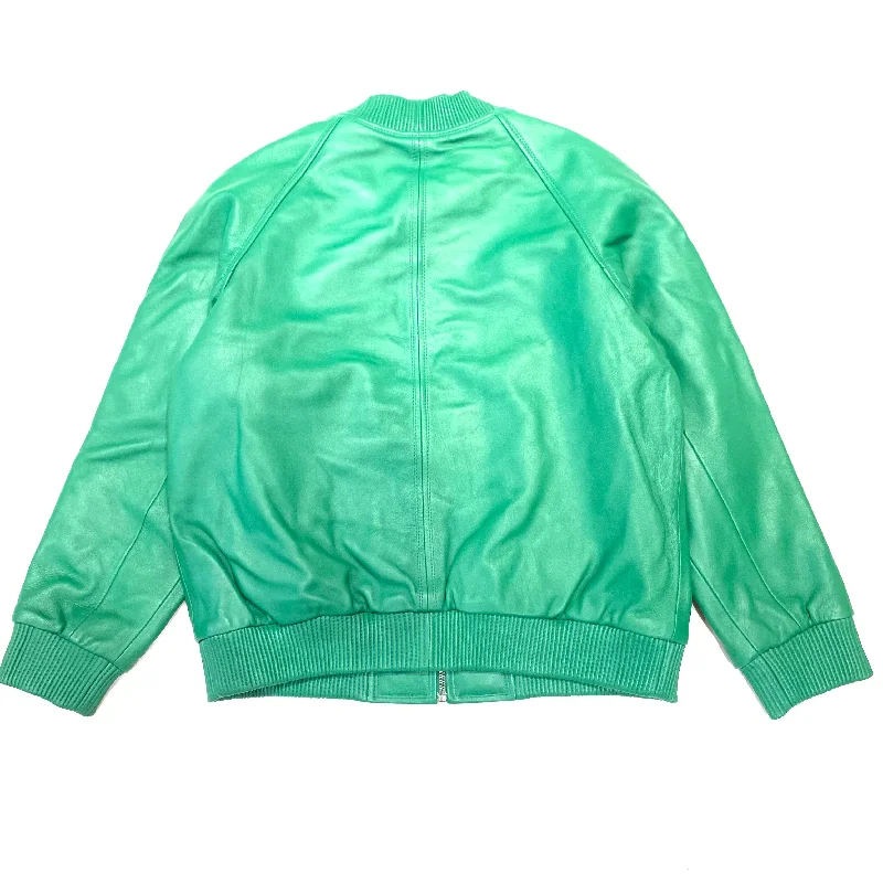 Kashani Mint Green Lambskin Varsity Jacket