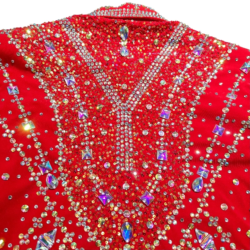 Kashani Red Crimson Silver Hyper Crystal Jacket