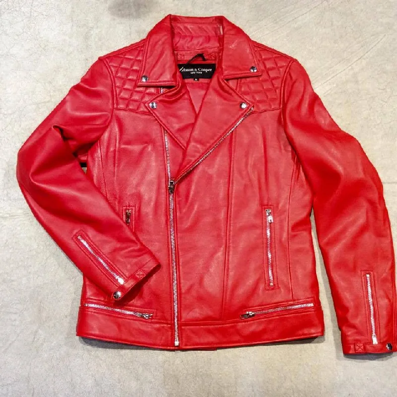 Mason & Cooper Red Astor Biker Jacket