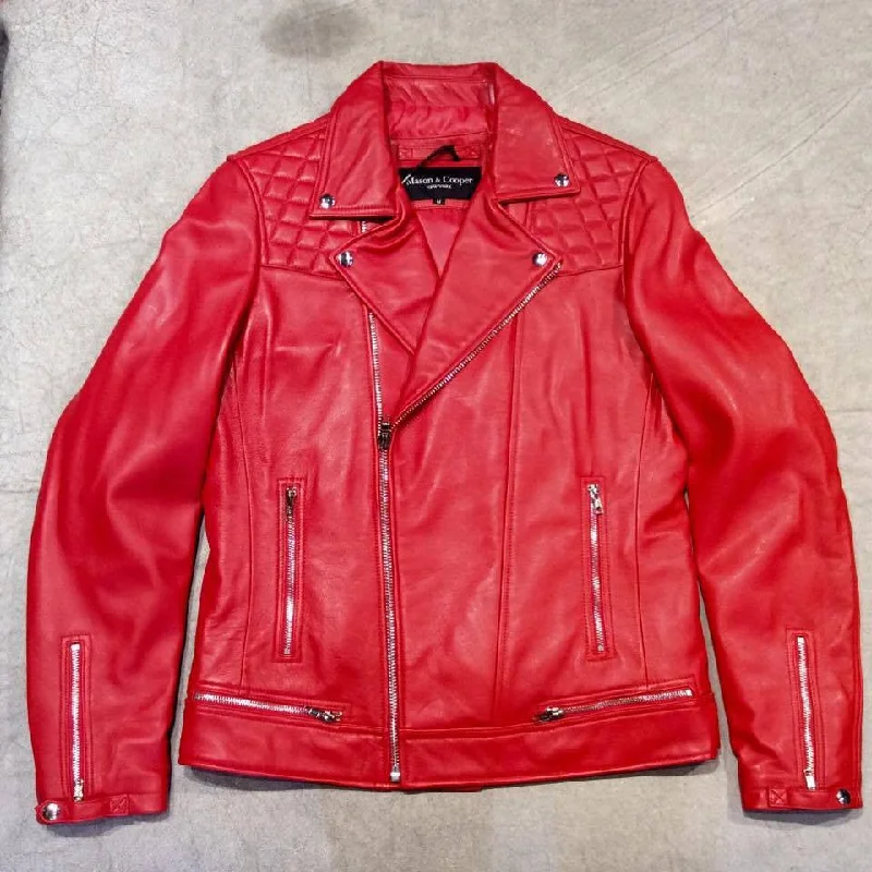 Mason & Cooper Red Astor Biker Jacket