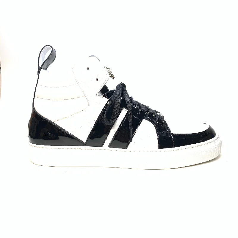 Mauri 8410 Black White Patent Alligator Sneakers