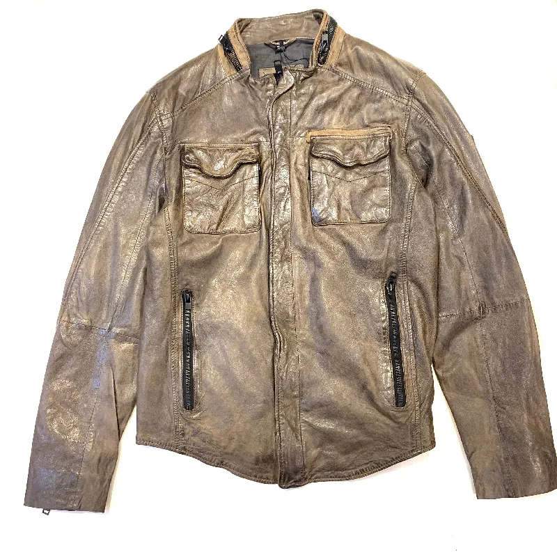 Mauritius Men's Distressed Soft Lambskin Zipper Leather Jacket