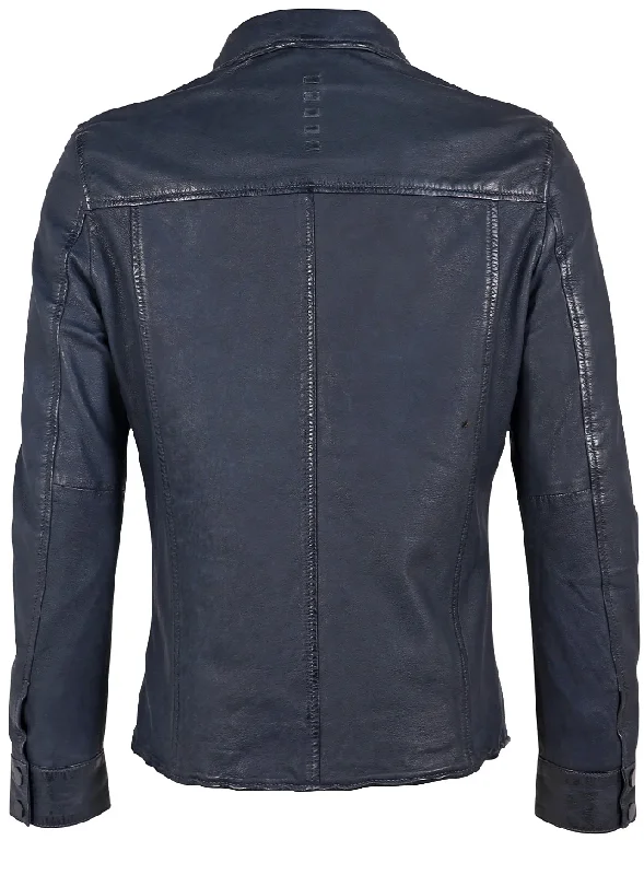 Mauritius Men's Marcel Leather Jacket, Dark Blue