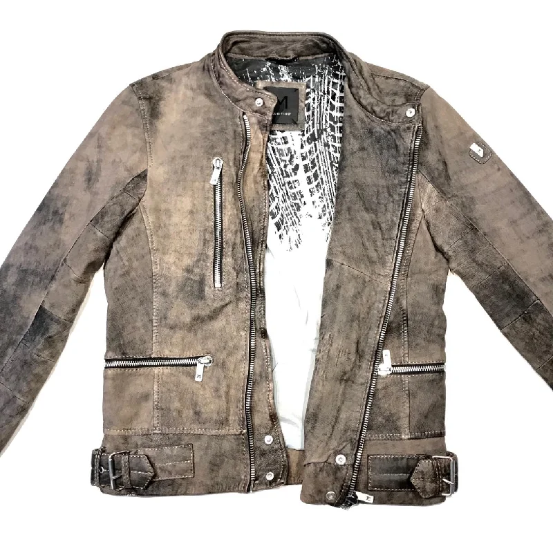 Mauritius Men's 'Tactical' Rustic Lambskin Biker Jacket