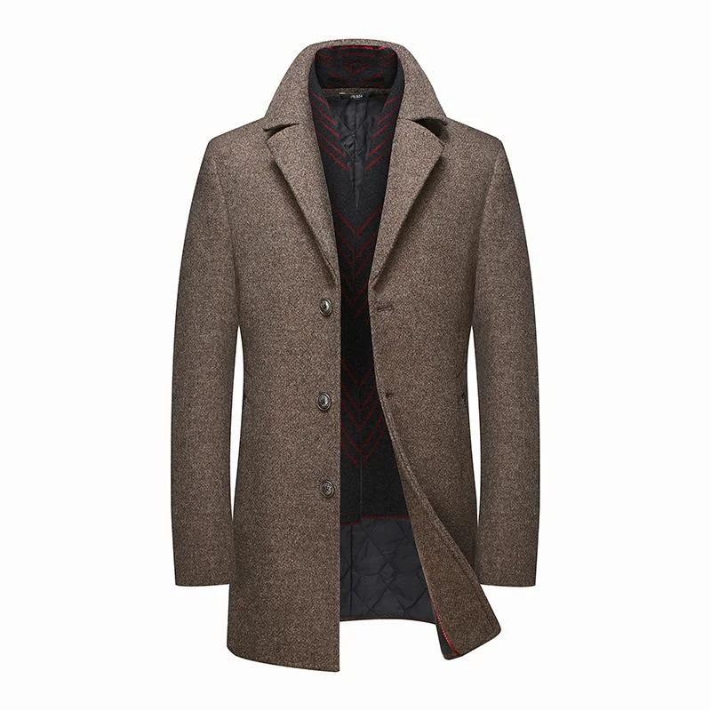 Classic Fitted Wool Coat With Detachable Scarf