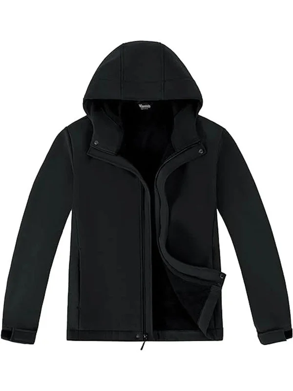 Men's SoftShell Jacket Fleece Lined Jacket Hooded Windbreaker Rain Jacket