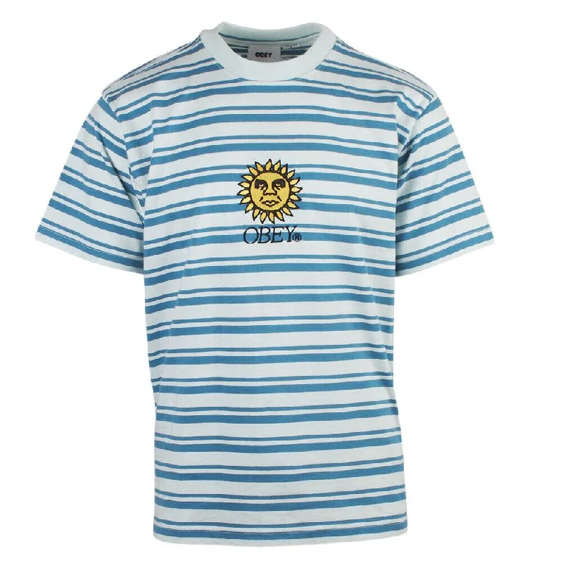 OBEY Men's Cucumber Blue Sunrise Striped S/S T-Shirt