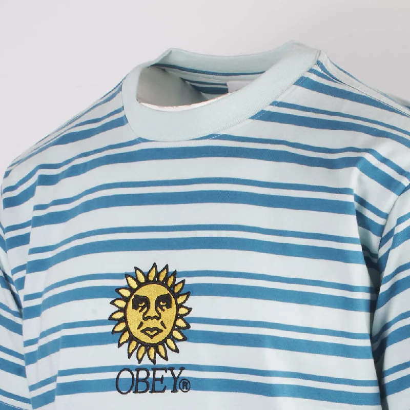 OBEY Men's Cucumber Blue Sunrise Striped S/S T-Shirt