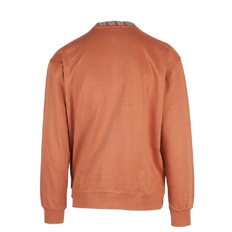 Obey Men's Dried Orange Floral Collar Crew Neck L/S Sweater (S02B)