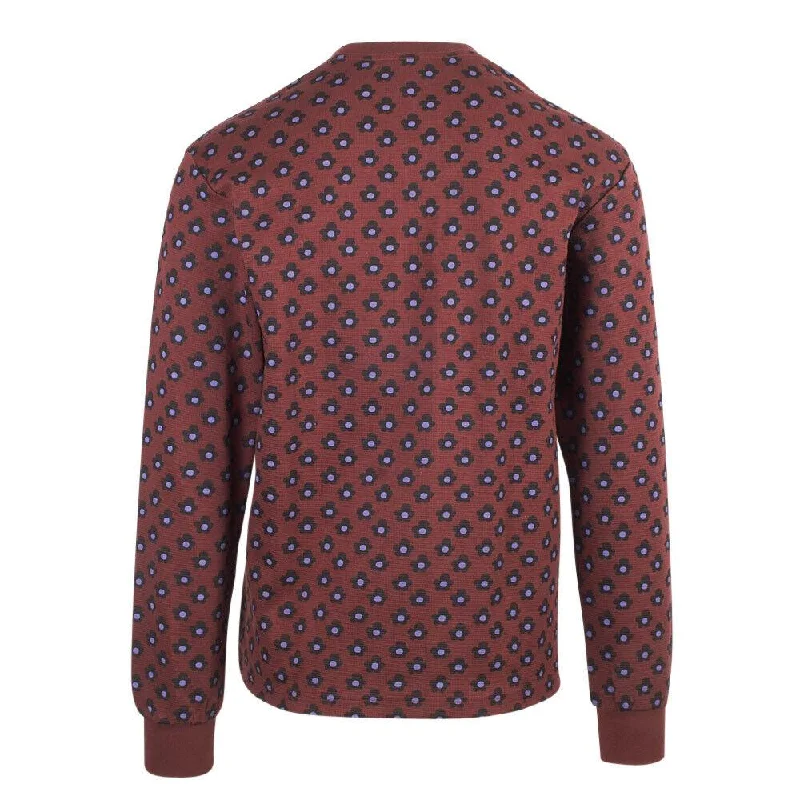 OBEY Men's Maroon Waffle Flower Thermal L/S T-Shirt